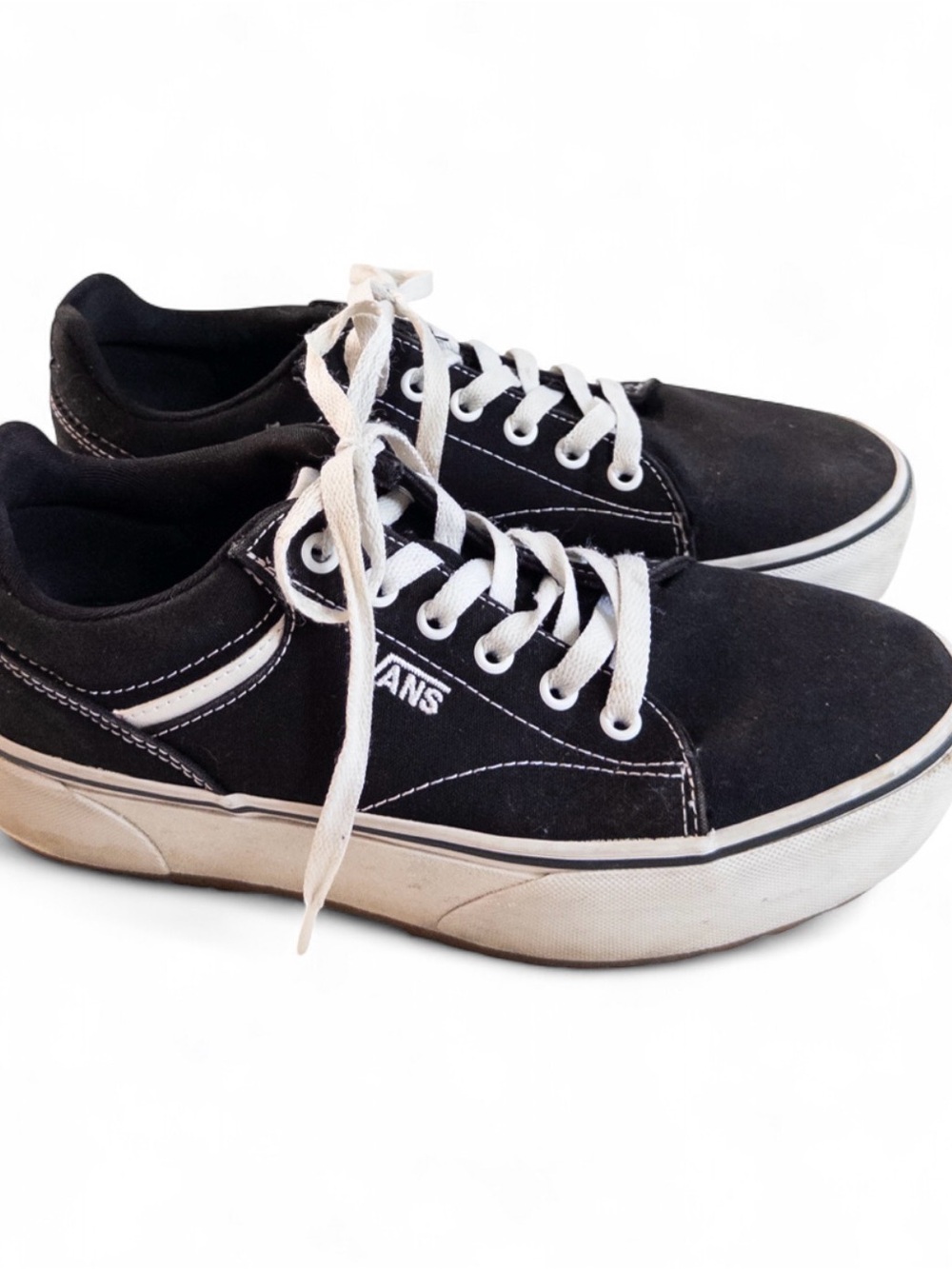 Vans Black Platform Lace-Up Sneakers Women’s Size 8.5